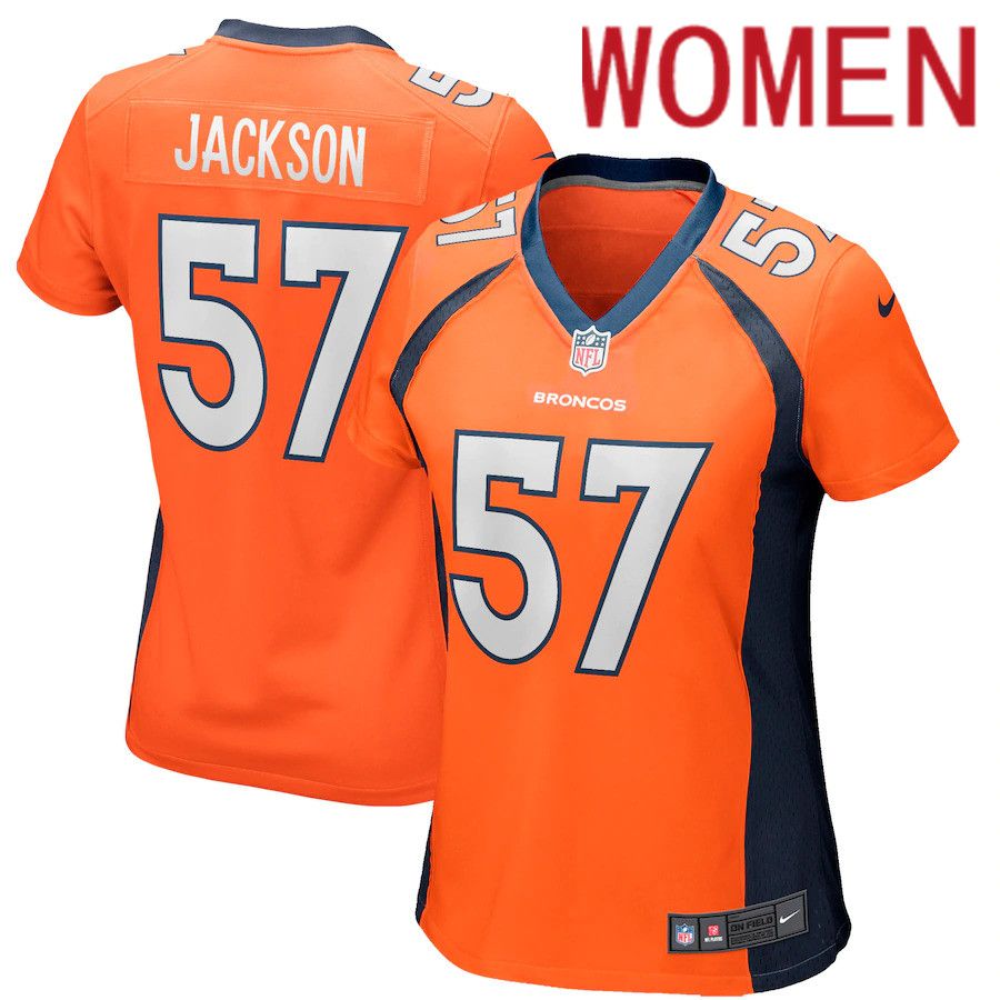 Women Denver Broncos #57 Tom Jackson Nike Orange Game Retired Player NFL Jersey->women nfl jersey->Women Jersey